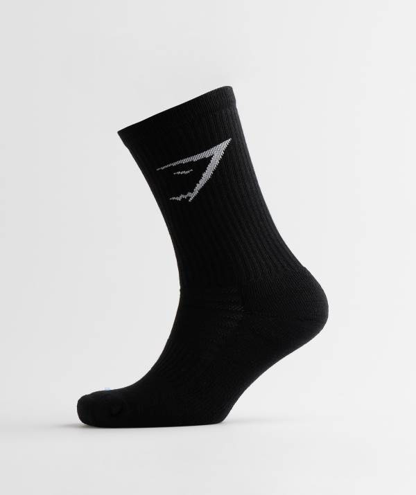 Panske Ponozky Gymshark Crew 3pk Čierne | OI5926483